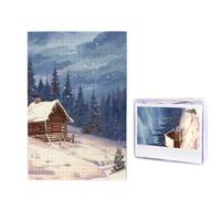 1000 puzzle in legno per adulti, puzzle con immagine difficile personalizzata con cabina nel bosco, divertente puzzle in legno, decorazione moderna per la casa, arte da parete, regalo unico (75 x 50