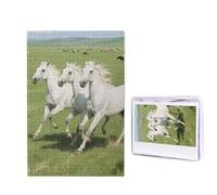 1000 puzzle in legno per adulti, puzzle con immagine difficile personalizzata con cavallo bianco che rampa, puzzle divertente in legno, decorazione moderna per la casa, arte da parete, regalo unico