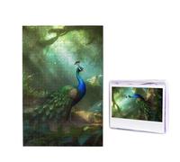 1000 puzzle in legno per adulti, puzzle con immagine difficile personalizzata con pavone nella foresta, divertente puzzle in legno, decorazione moderna per la casa, arte da parete, regalo unico (75 x