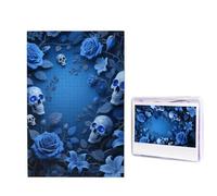 1000 puzzle in legno per adulti, puzzle con immagine difficile personalizzata, con teschio, divertente puzzle in legno, decorazione moderna per la casa, arte da parete, regalo unico (75 x 50 cm)