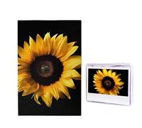 1000 puzzle in legno per adulti, puzzle con immagine difficile personalizzata, girasole su sfondo nero, divertente puzzle in legno, decorazione moderna per la casa, arte da parete, regalo unico (74,9