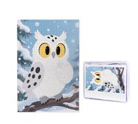 1000 puzzle in legno per adulti, puzzle con immagine difficile personalizzata, motivo gufo e neve, divertente puzzle in legno, decorazione moderna per la casa, arte da parete, regalo unico (74,9 x 50