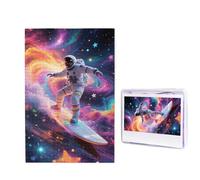 1000 puzzle in legno per adulti, puzzle con immagine difficile personalizzata, puzzle con astronauta che naviga nella galassia, divertente puzzle in legno, decorazione moderna per la casa, arte da