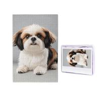 1000 puzzle in legno per adulti, puzzle con immagine personalizzata difficile con cane Shih Tzu, divertente puzzle in legno, decorazione moderna per la casa, arte da parete, regalo unico (74,9 x 50 cm