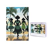 1000 puzzle in legno per adulti, puzzle con immagini difficili personalizzate, cinque sagome di danza hawaiana, divertente puzzle in legno, decorazione moderna per la casa, arte da parete, regalo