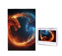 1000 puzzle in legno per adulti, puzzle con immagini difficili personalizzate, draghi di fuoco e ghiaccio, divertente puzzle in legno, decorazione moderna per la casa, arte da parete, regalo unico
