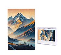 1000 puzzle in legno per adulti, puzzle con immagini difficili personalizzate, puzzle in legno con sfumature di montagna divertente, decorazione moderna per la casa, arte da parete, regalo unico (75 x