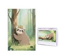 1000 puzzle in legno per adulti, puzzle difficili, personalizzati, con bradipo, puzzle in legno, decorazione moderna per la casa, arte da parete, regalo unico (74,9 x 50 cm)