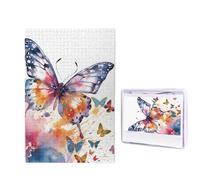 1000 puzzle in legno per adulti, puzzle difficili, personalizzati, con immagine ad acquerello, farfalla, divertente puzzle in legno, decorazione moderna per la casa, arte da parete, regalo unico (74,9