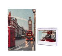 1000 puzzle in legno per adulti, puzzle difficili, personalizzati, con immagine di Londra rossa, divertente puzzle in legno, decorazione moderna per la casa, arte da parete, regalo unico (74,9 x 50 cm