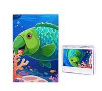 1000 puzzle in legno per adulti, puzzle difficili, personalizzati, immagine a forma di pesce colorato, divertente puzzle in legno, decorazione moderna per la casa, arte da parete, regalo unico (74,9 x