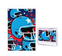 1000 puzzle in legno per adulti, puzzle difficili, personalizzati, immagine con casco da baseball, blu, divertente puzzle in legno, decorazione moderna per la casa, arte da parete, regalo unico (74,9