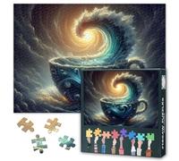 1000 puzzle Jigsaw tempesta in una tazza da tè - divertente puzzle per adulti famiglia decompressione adulti sfida giganti onde in una tazza da tè Jigsaw puzzle regalo 50 cm x 70 cm