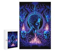 1000 puzzle per adolescenti Blue Flame Ritratto Art Puzzle per adulti, giochi di famiglia, analisi e logica, antistress, regali 1000 pezzi