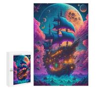 1000 puzzle per adolescenti Fantasy Sailing Ship in A Colorful Sky teager, giocattolo antistress, vacanza a casa, passatempo, sfida educativa 1000 pezzi