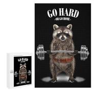 1000 puzzle per adolescenti Raccoon Weightlifting puzzle per adulti gioco a mano modello assemblato regali unici per compleanno e Natale 1000 pezzi