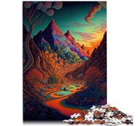1000 puzzle per adulti, gioco psichedelico per sfidare l'intelligenza cerebrale, giocattolo avvincente per adolescenti dai 14 anni in su, 26 x 38 cm