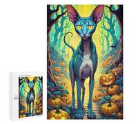 1000 puzzle per adulti, Halloween Cat in foresta, 1 puzzle per adulti, gioco di famiglia, set di modelli, interazione genitore-figlio, 1000 pezzi