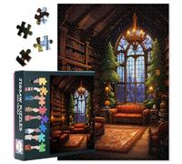 1000 puzzle per adulti libreria - Vintage Jigsaw Puzzle 1000 pezzi, Hard Impossible Difficult Challenging Puzzle Christmas Teme (70 x 50 cm), gioco di famiglia notte e decorazione per la casa