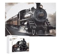 1000 puzzle personalizzati con treno a vapore puzzle in legno per adulti foto puzzle arte appeso alla parete decorazione per compleanno, matrimonio, San Valentino, anniversario