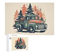 1000 puzzle retrò di camion di Natale puzzle personalizzati puzzle in legno per adulti foto puzzle arte appeso alla parete decorazione per compleanno, matrimonio, San Valentino, anniversario