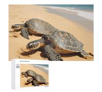 1000 puzzle tartarughe sulla spiaggia puzzle personalizzato in legno per adulti foto puzzle arte appeso alla parete decorazione per compleanno, matrimonio, San Valentino, anniversario