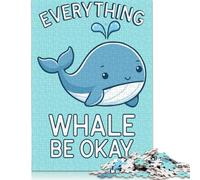 1000 puzzle "Tutto sulla balena va bene" per adulti e adolescenti, puzzle di carta, giochi per famiglie, regali di Natale, 38x26 cm/1000 pezzi