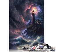1000 puzzle "Un faro nella tempesta" V4 per adulti e adolescenti, puzzle in legno, giochi per famiglie, regali di Natale, 1000 pezzi (75x50 cm)
