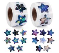 1000 Pz Adesivi a Forma di Stella per Premiare, 2,5x2,5cm Adesivi a Forma di Stella Multicolore Adesivi a Forma di Stella Olografica Lucida Adesivi a Forma di stella Glitterata per Aula (Stile 1)