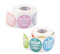 1000 Pz Adesivi Jesus Loves You, Adesivi Gesù in 16 Colori Adesivi Religiosi da 3,8cm Adesivi Cristiani Impermeabili per Bambini Incoraggiamento Gratificante