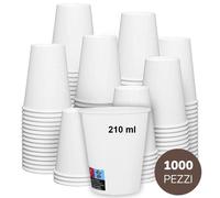 1000 pz Bicchiere Bicchieri di carta per Acqua Cappuccino da 210 ml bianco