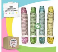1000 pz BICCHIERE DI CARTA PER CAFFè TEAM BIO 75 ML CAFFè BICCHIERINI COLORATI