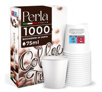 1000 bicchierini caffè di carta 75ml monouso biodegradabili e per bevande calde.