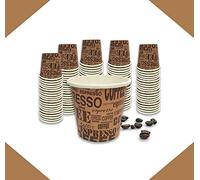 1000 Pz Bicchierini da Caffe marroni di Carta Biodegradabili Biocompostabili Tazzine 75 ml