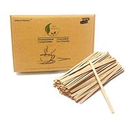 1000 Pz Biodegradabili Palette Caffe Monouso, 14 cm Compostabili Bastoncini da Caffè Usa e Getta Agitatori di Caffè Palettine in Legno Caffè