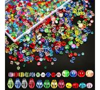 1000 Pzi Perline Vetro Sfaccettato, Perline Per Collane 4/6/8 mm, Perline Cristallo Multicolore, Sfuso Cristalli Per Bigiotteria, Per Creazione Di Gioielli Fai Da Te, Braccialetti, Collane