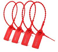 1000 Sigilli di sicurezza a strozzo in plastica. Economico, regolabile con un'applicazione veloce e sicura. Lunghezza 250 cm. Stampa con numerazione progressiva（rosso）