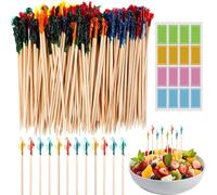 1000 spiedini da cocktail in legno, 6,35 cm, stuzzicadenti, in legno, per feste, stuzzicadenti decorativi per finger food, frutta, torte, bevande, cocktail accessori, decorazioni, multicolore, con