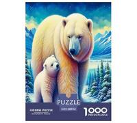 1000 Stück Eisbär Puzzles Lernspiel Spielzeug Wunderschönes Dekoration Anspruchsvolles Wildtiere Puzzle Für Damen, Herren, Kinder Ab 14 Jahren 52x38cm/1000pcs