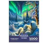 1000 Stück Eisbär Puzzles Lernspiel Spielzeug Wunderschönes Dekoration Herausforderndes Wildtiere Puzzle Für Erwachsene Und Kinder 38x26cm/1000pcs