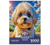 1000 Stück maltesisch Puzzles Lernspiel Spielzeug Wunderschönes Dekoration Anspruchsvolles Netter Hund Puzzle Für Damen, Herren, Kinder Ab 14 Jahren 70x50cm/1000pcs