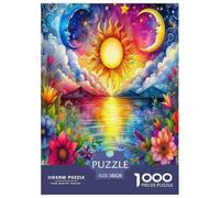 1000 Stück Sonne und Mond Puzzle Perfekt Für Spieleabende Wunderschönes Dekoration Anspruchsvolles Licht und Dunkelheit Puzzle Für Erwachsene Und Kinder 38x26cm/1000pcs