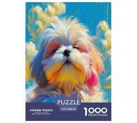 1000 Teile maltesisch Puzzle Lernspiel Spielzeug Wohnungsdekoration Netter Hund Puzzle Perfekt Für Damen, Herren, Kinder Ab 14 Jahren 52x38cm/1000pcs
