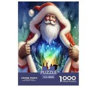 1000 Teile Weihnachtsmann Puzzle Perfekt Für Spieleabende Heimdekoration Anspruchsvolles Frohe Weihnachten Puzzle Für Damen, Herren, Kinder Ab 14 Jahren 38x26cm/1000pcs