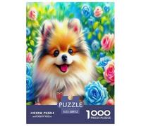 1000-teiliges Pommern Puzzle Familien-Puzzlespiel Wunderschönes Dekoration Anspruchsvolles Netter Hund Puzzle Für Erwachsene Und Kinder 52x38cm/1000pcs