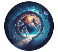 1000-teiliges Puzzle, Astronaut, rundes Puzzle, 1000 Teile, perfekte Dekoration für Zuhause oder das Büro, ideales Weihnachtsgeschenk, 1000 Teile (67,5x67,5cm)