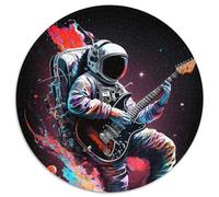 1000-teiliges Puzzle, Astronaut spielt Gitarre, 1000-teiliges rundes Puzzle, perfekte Dekoration für Zuhause oder das Büro, ideales Weihnachtsgeschenk, 1000 Teile (67,5x67,5cm)