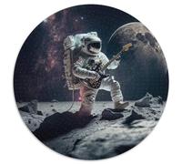 1000-teiliges Puzzle Astronaut spielt Gitarre, runde Papppuzzles entwickeln Hand-Auge-Koordinationsfähigkeiten, perfekt als Geburtstagsgeschenk, 1000 Stück (67,5x67,5cm)