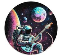 1000-teiliges Puzzle Astronaut spielt Gitarre, runde Puzzles 1000 Teile für Erwachsene, perfekt für Familienspaß, Partyspiele, Gastgeschenke für Geburtstagspartys, 1000 Stück (67,5x67,5cm)