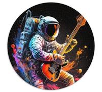 1000-teiliges Puzzle Astronaut spielt Gitarre, runde Puzzles 1000 Teile für Erwachsene, perfekt für Familienspaß, Partyspiele, Gastgeschenke für Geburtstagspartys, 1000 Stück (67,5x67,5cm)